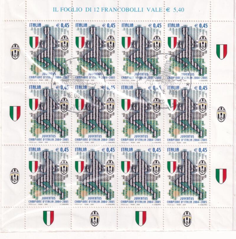 Minifoglio Italia Anno 2005 cat. n. 2872 Juventus Campione d’Italia Annullo speciale