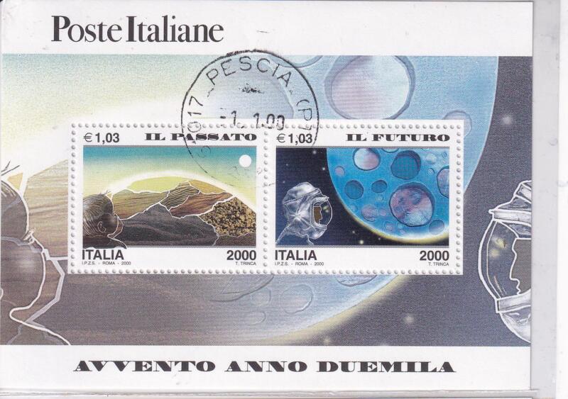 Foglietto Italia Anno 2000 Avvento Anno 2000 (BF. n. 23) con Annullo ordinario