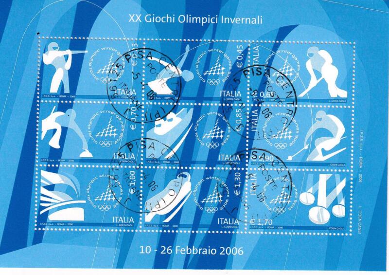 Foglietto Italia Anno 2006 Torino 2006 Giochi Olimpici Invernali (BF n. 41) con Annullo ordinario