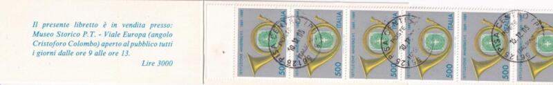 Libretto Italia Anno 1989 Centenario istituzione Ministero Poste e Telegrafi (Lb n. 12) con Annullo ordinario
