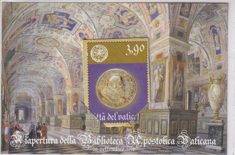 Vaticano Francobollo autoadesivo emesso in minilibro, Anno 2010, Riapertura della Biblioteca Apostolica (cat. n. 1541)