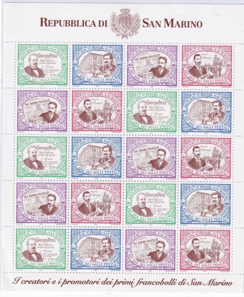 Minifoglio San Marino Anno 1997 120esimo anniversario del primo francobollo di San Marino (1570-1673)