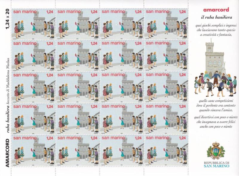 Minifogli San Marino Anno 2003 Amarcord. Antichi giochi giovanili (cat. n. 1948-1953)