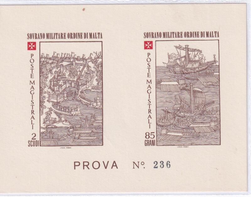 Francobolli S.M.O.M. Anno 1980 Prova Serie 500esimo assedio di Rodi (cat. n. 182-183)