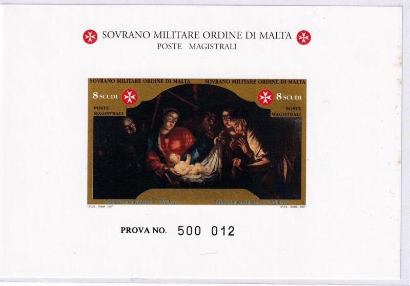 Francobolli S.M.O.M. Anno 1997 Prova Serie Natale (cat. n. 542-543)