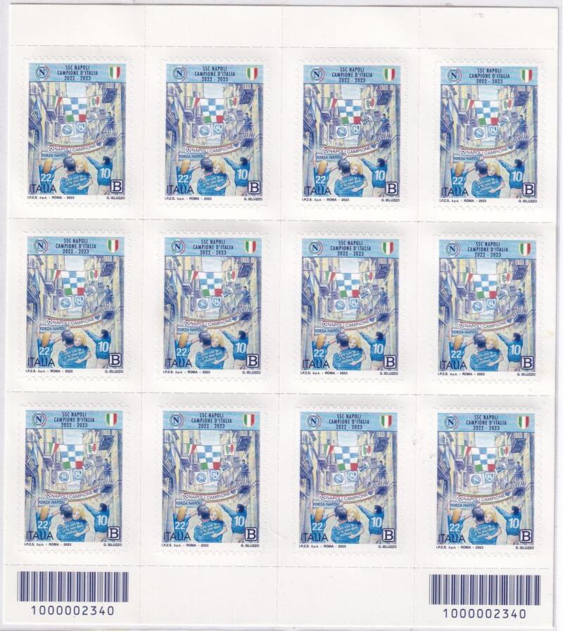 Minifoglio Italia Anno 2023 Napoli Campione d'Italia 2022-2023 (cat. n. 4391)