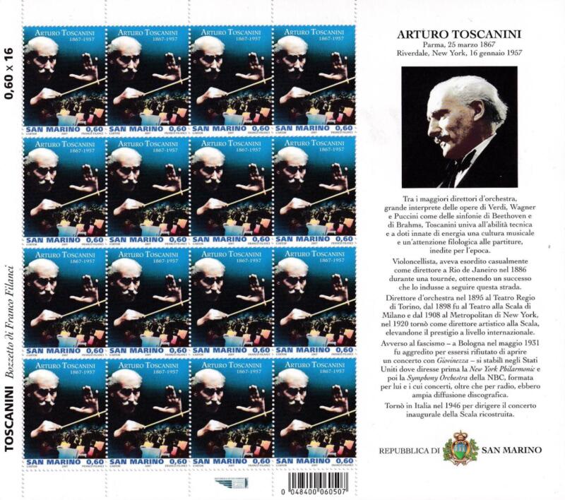 Minifogli San Marino Anno 2007 Artisti (cat. n. 2161-2164)