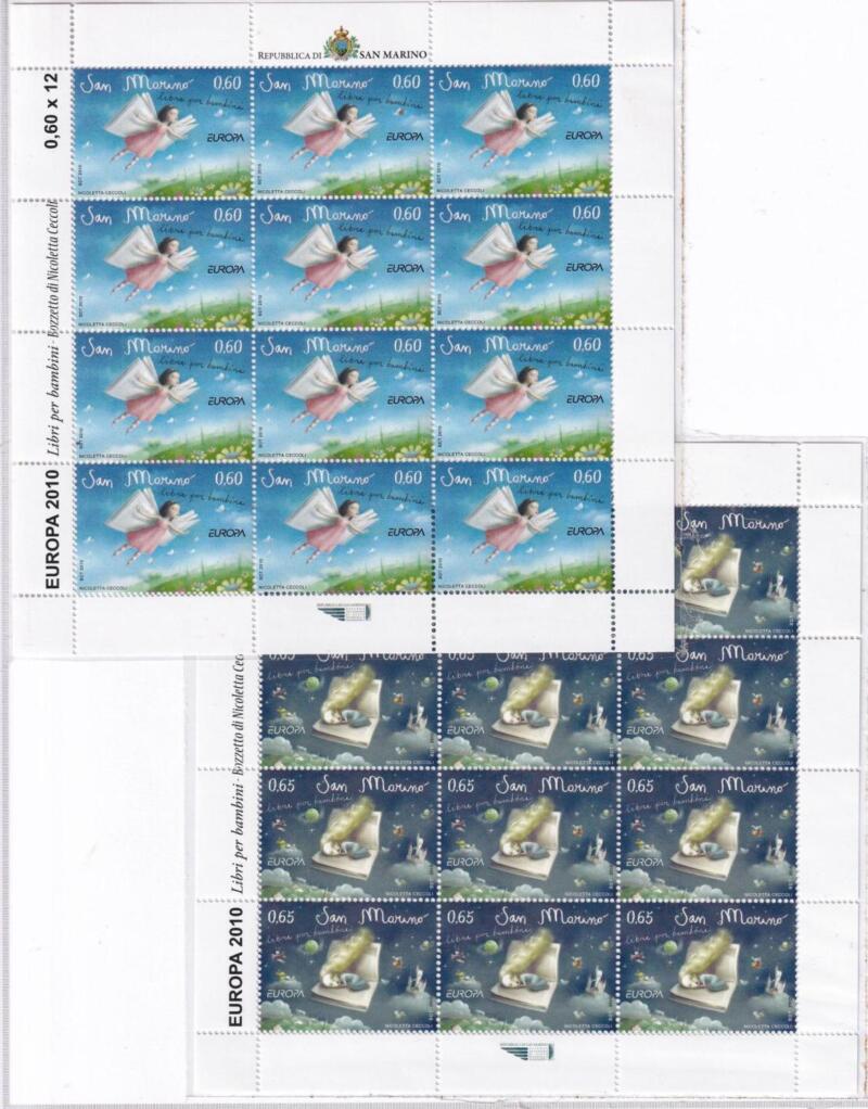 Minifogli San Marino Anno 2010 Europa. Libri per l’infanzia (cat. n. 2278-2279)