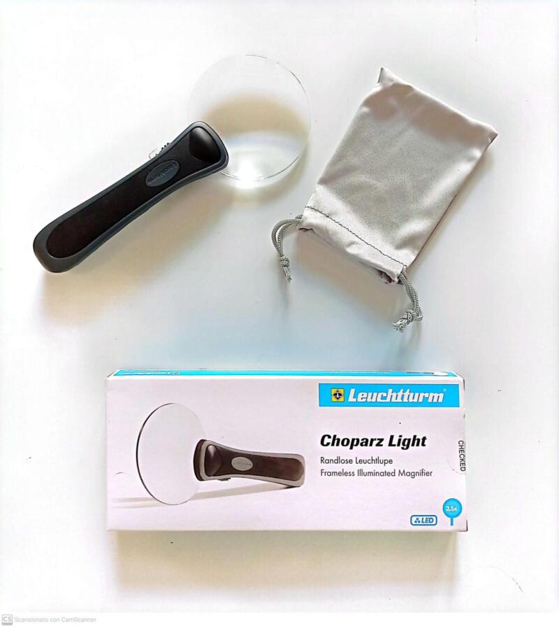 Lente di ingrandimento 2,5x con illuminazione a led