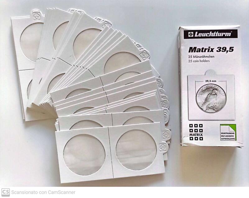 Portamonete singoli in cartoncino bianco autoadesivo Diam 39,5 mm.