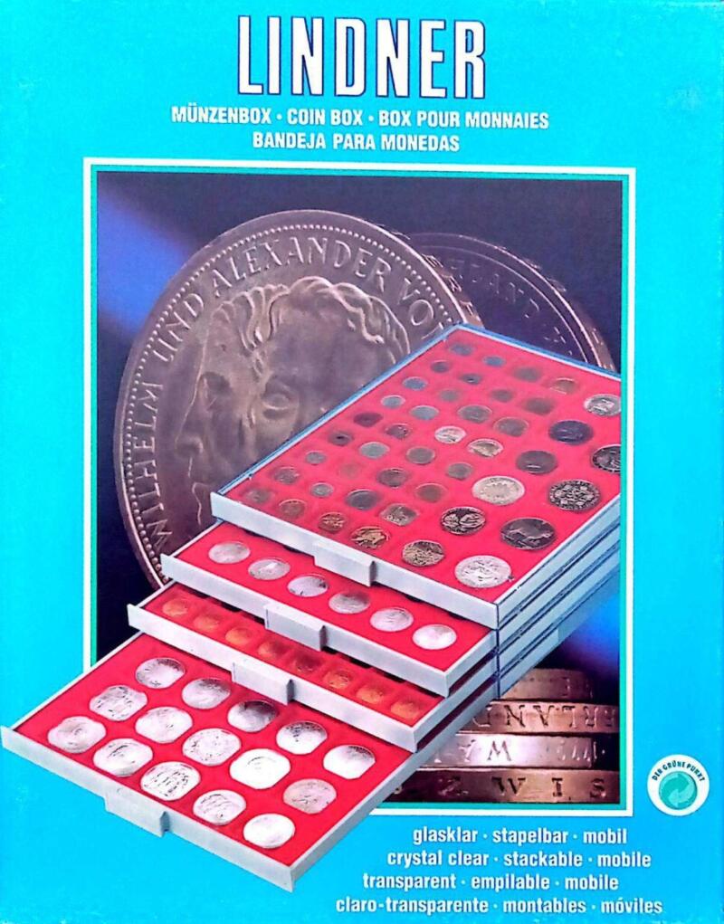 Lindner, Box per monete, per 35 monete, diametro 31 mm.