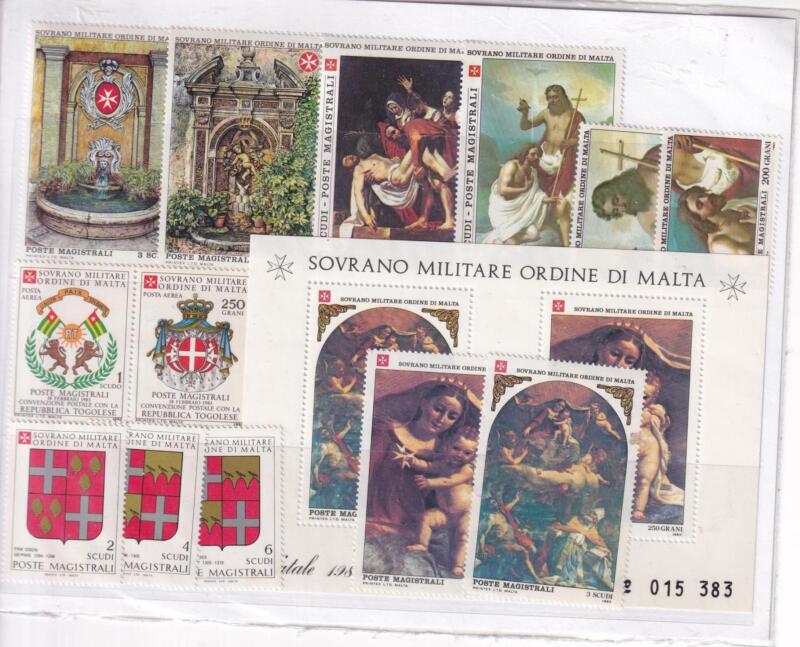 Francobolli e foglietti S.M.O.M. Anno 1983 Annata completa