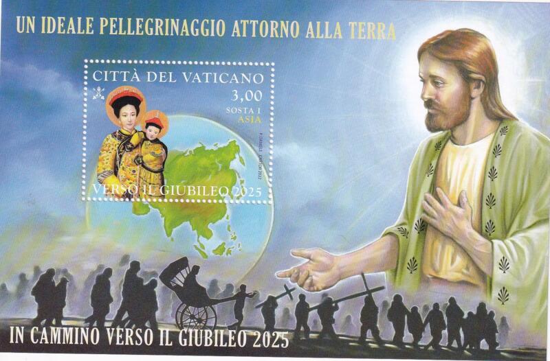 Foglietto Vaticano, Anno 2022, Giubileo 2025. Un ideale pellegrinaggio attorno alla terra Asia (BF n. 114)