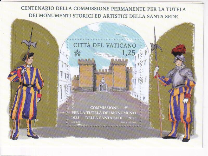 Foglietto Vaticano, Anno 2023, Centenario della Commissione permanente per la tutela dei monumenti storici e artistici della Santa Sede (BF n. 120)