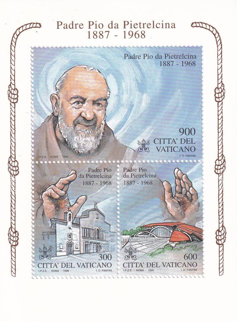 Foglietto Vaticano, Anno 1999, Padre Pio da Pietralcina (BF. n. 20)
