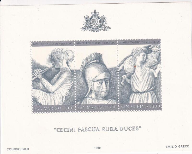 Foglietto San Marino Anno 1981 Bimillenario della morte di Virgilio (BF n. 39)