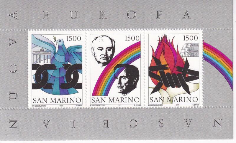 Foglietto San Marino Anno 1991 Nasce la nuova Europa (BF. n. 45)