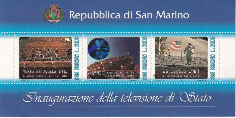 Foglietto San Marino Anno 1993 Inaugurazione della televisione (BF. n. 47)