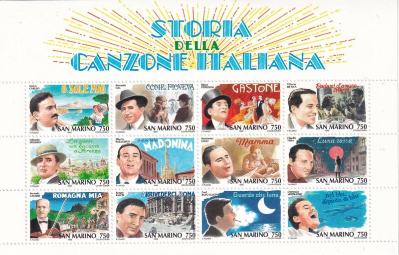 Foglietto San Marino Anno 1996 Storia della canzone italiana (BF. n. 53)