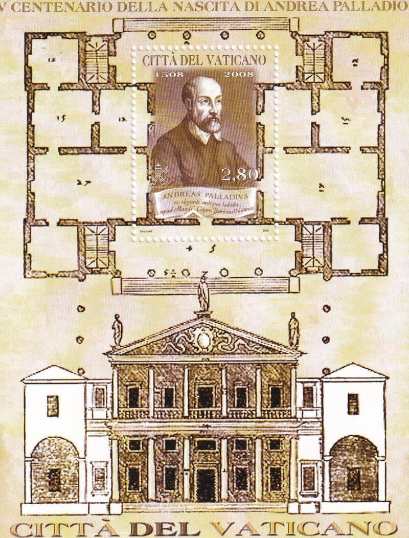 Foglietto Vaticano, Anno 2008, Quinto centenario della nascita di Palladio (BF n. 54)