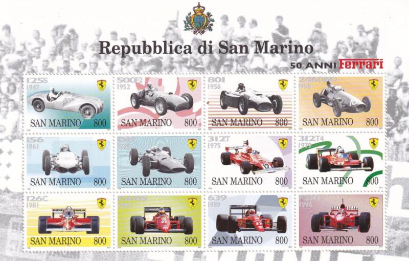 Foglietto San Marino Anno 1998 50 anni di Ferrari (BF. n. 58)