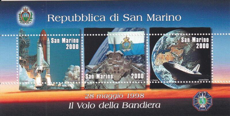 Foglietto San Marino Anno 1998 La Bandiera nello spazio (BF. n. 59)