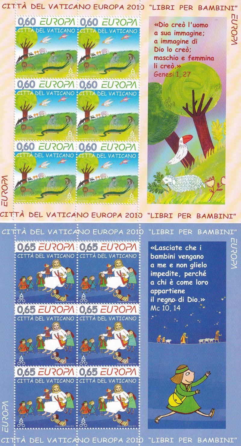 Foglietti Vaticano, Anno 2010, Europa. Libri per l’infanzia (BF n. 60-61)