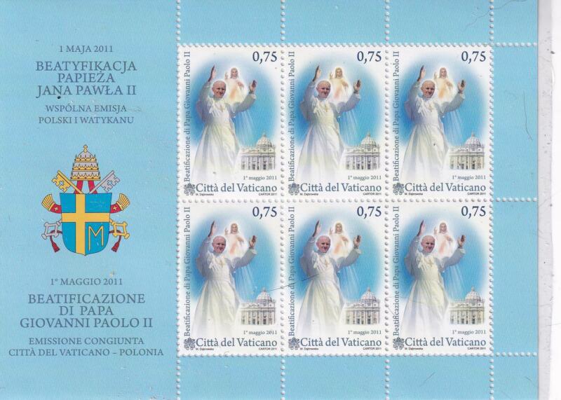 Foglietto Vaticano, Anno 2011, Beatificazione di Giovanni Paolo II (BF n. 67)