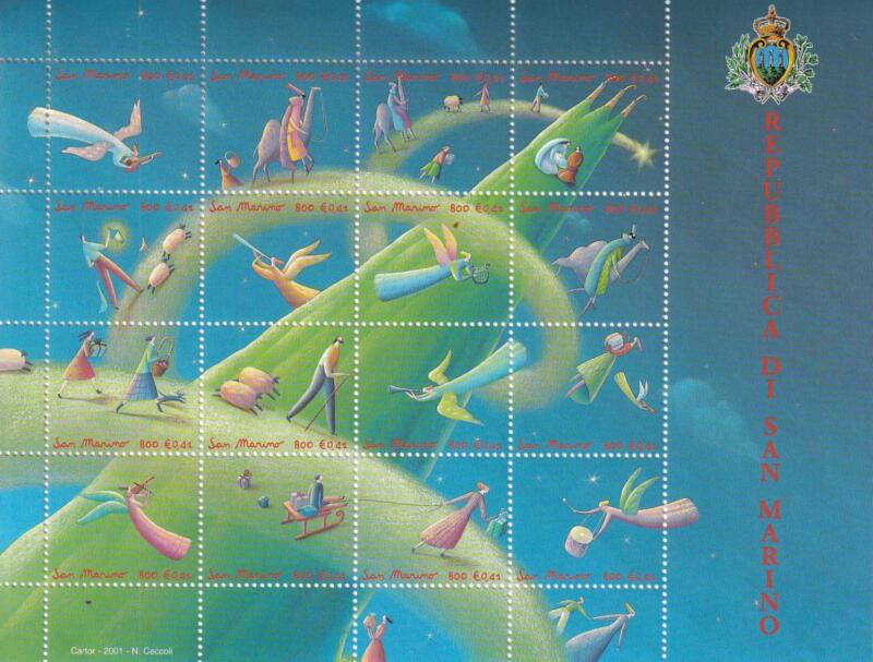 Foglietto San Marino Anno 2001 Natale (BF n. 74)