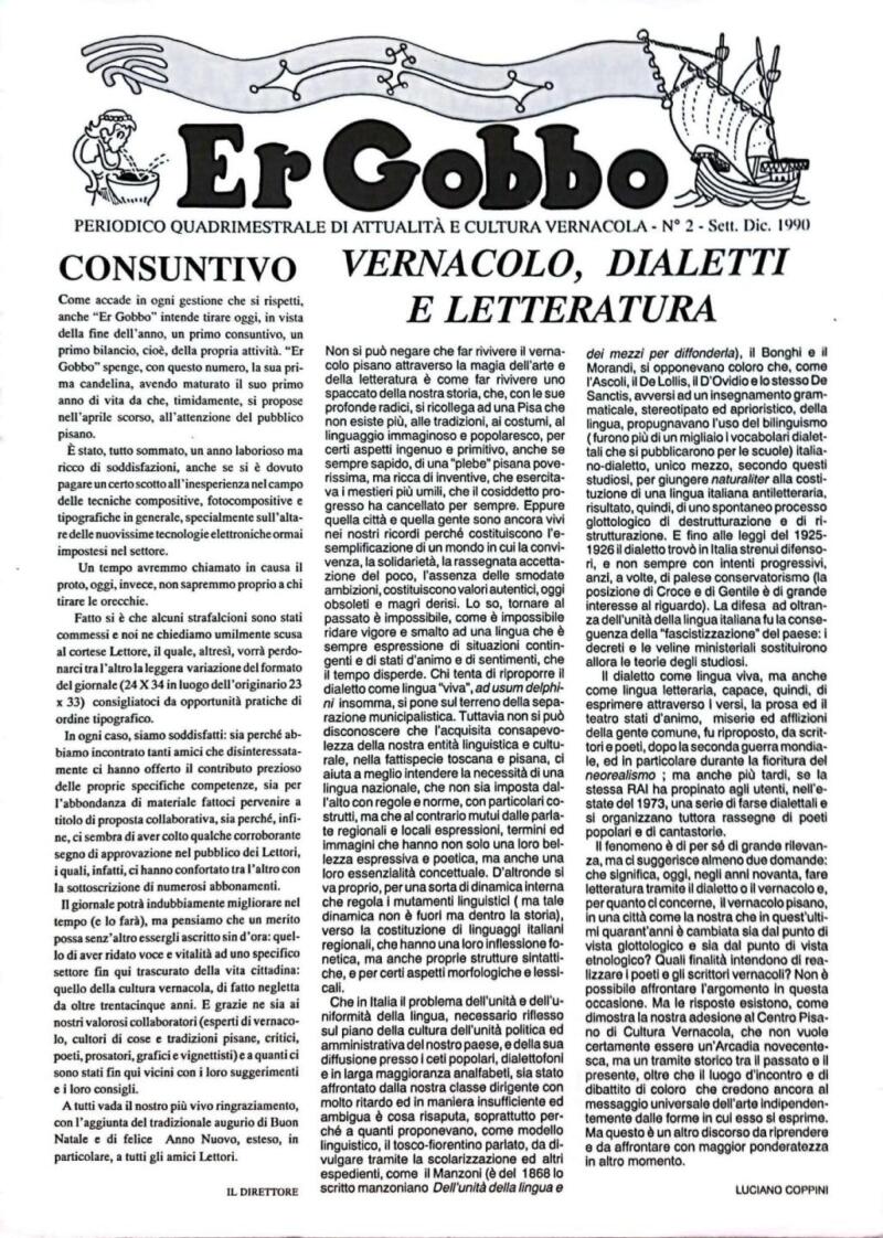 Rivista Er Gobbo Anno I N. 2 settembre-dicembre 1990
