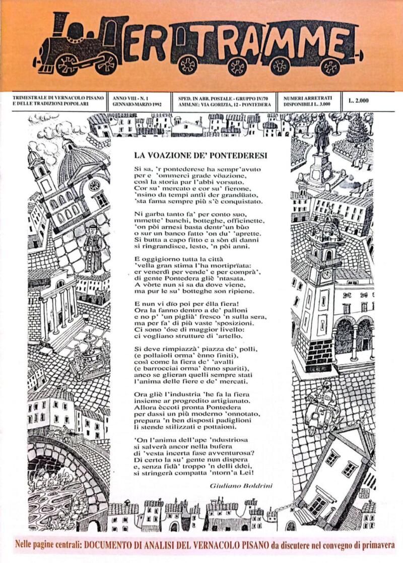 Rivista Er Tramme Anno VIII N. 1 gennaio-marzo 1992