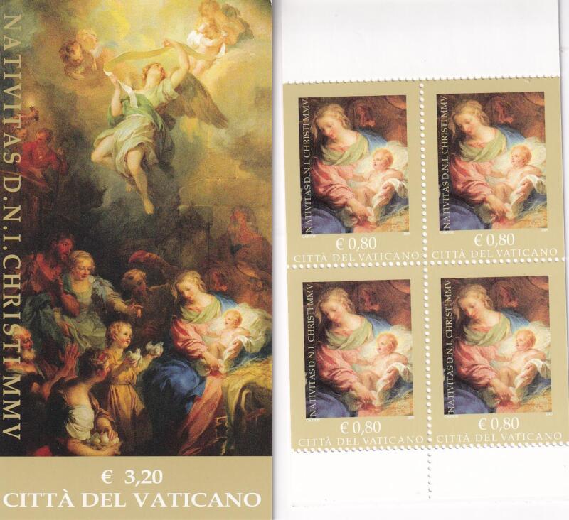 Libretto Vaticano, Anno 2005, Natale. ‘Adorazione dei pastori’ di F. Le Moyne (Lb. n. 13)