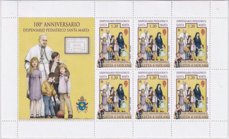 Minifoglio Vaticano, Anno 2022, Centenario del Dispensario pediatrico Santa Marta (MF n. 1925)