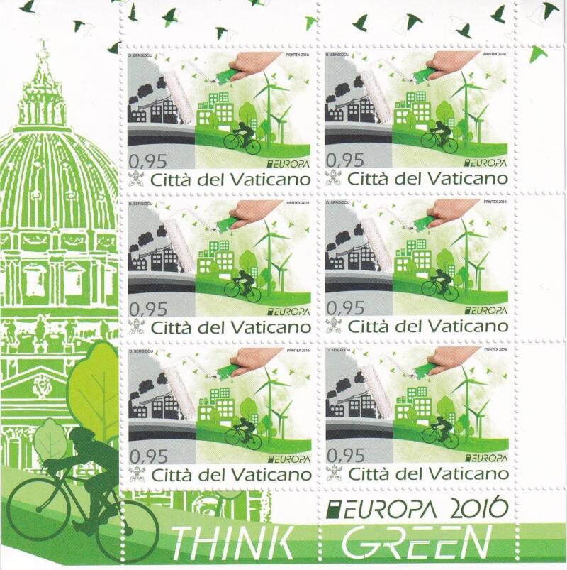 Minifoglio Vaticano, Anno 2016, Europa. Ecologia in Europa (MF n. 1735)