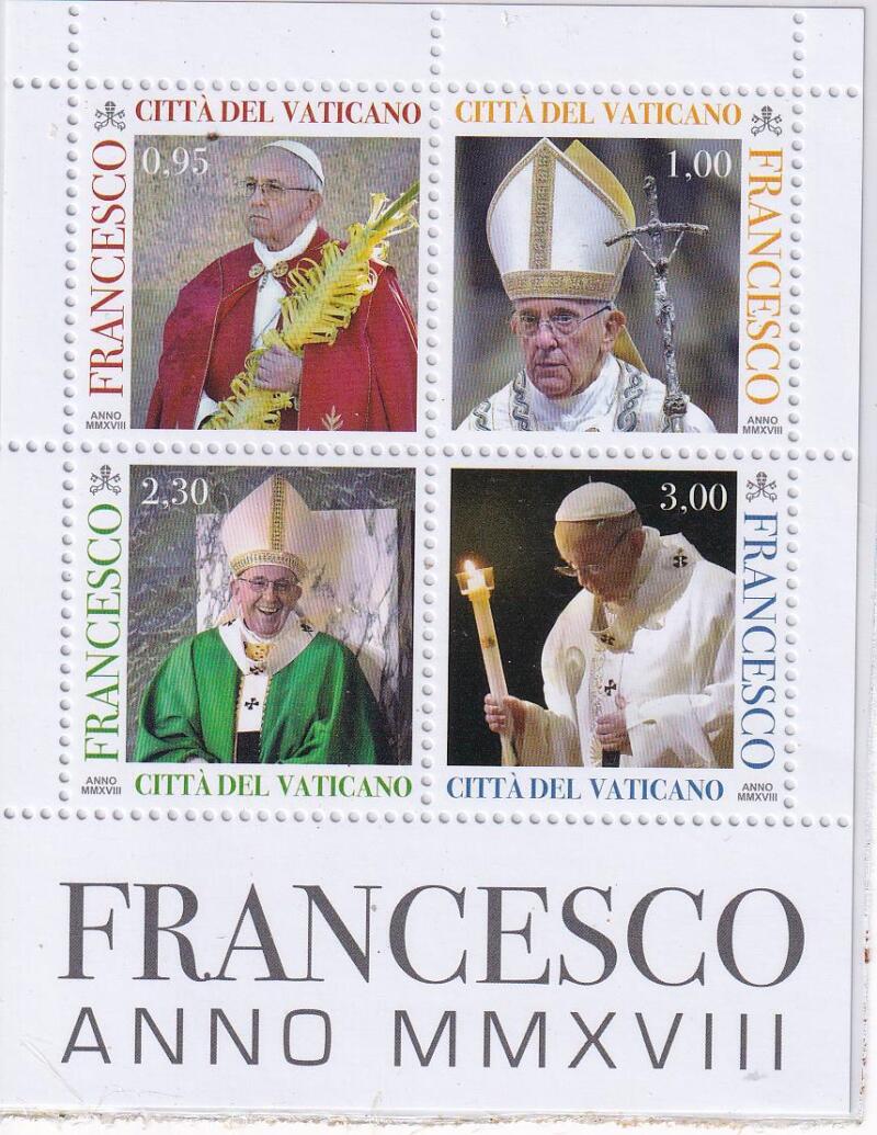Minifoglio Vaticano, Anno 2018, Papa Francesco Anno IV (MF n. 1788-1791)