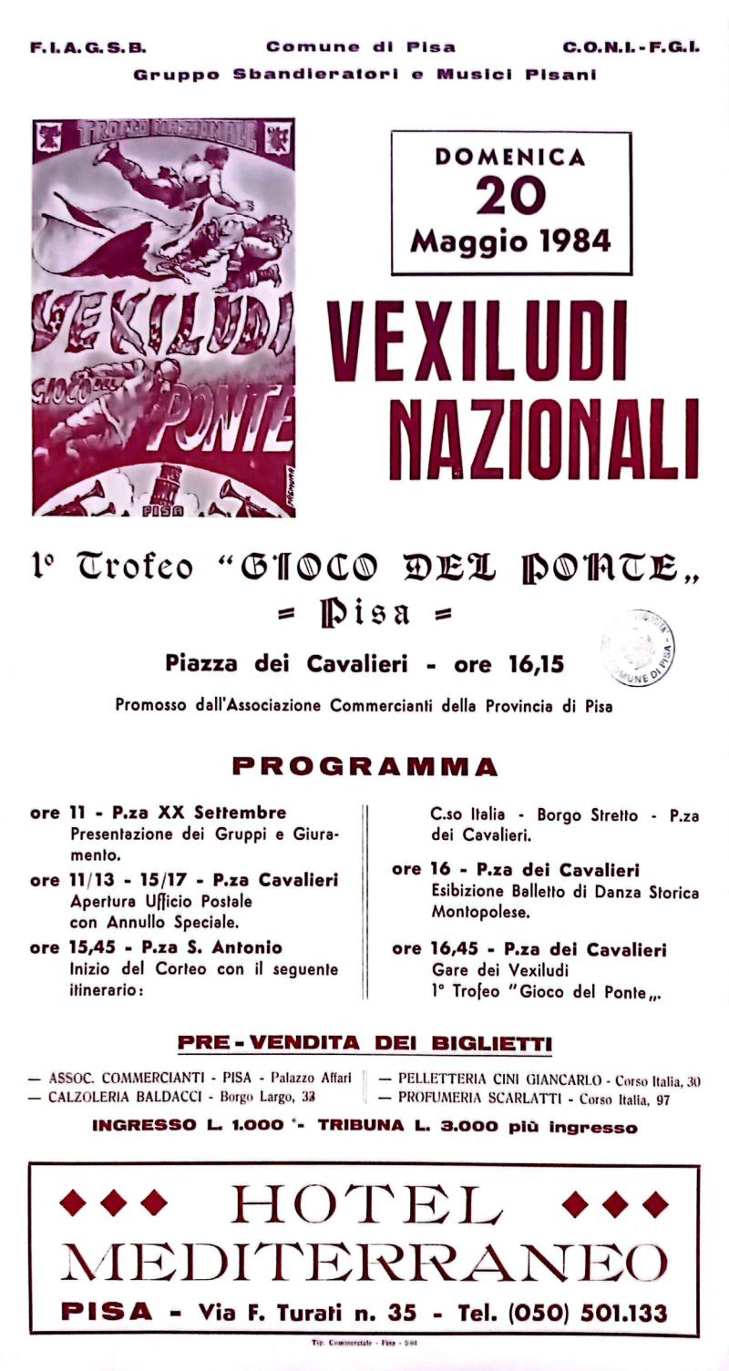 Manifesto VEXILUDI NAZIONALI Primo Trofeo Gioco del Ponte Pisa