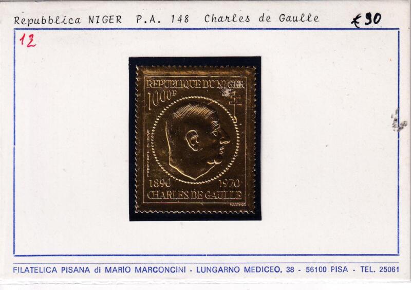 Francobolli Niger, Anno 1970, Charles De Gaulle (Pa. n. 148)