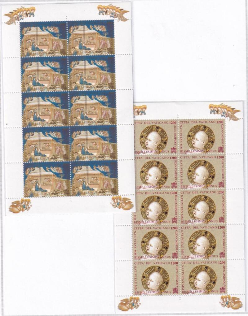 Minifogli Vaticano, Anno 2000, Natale. Bimillenario della nascita di Gesù (MF n. 1224-1227)