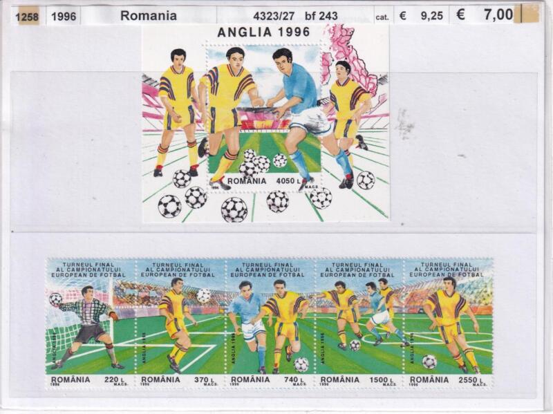 Francobolli Romania, Anno 1996, ANGLIA 1996 (cat. n. 4323-4327, BF n. 243)