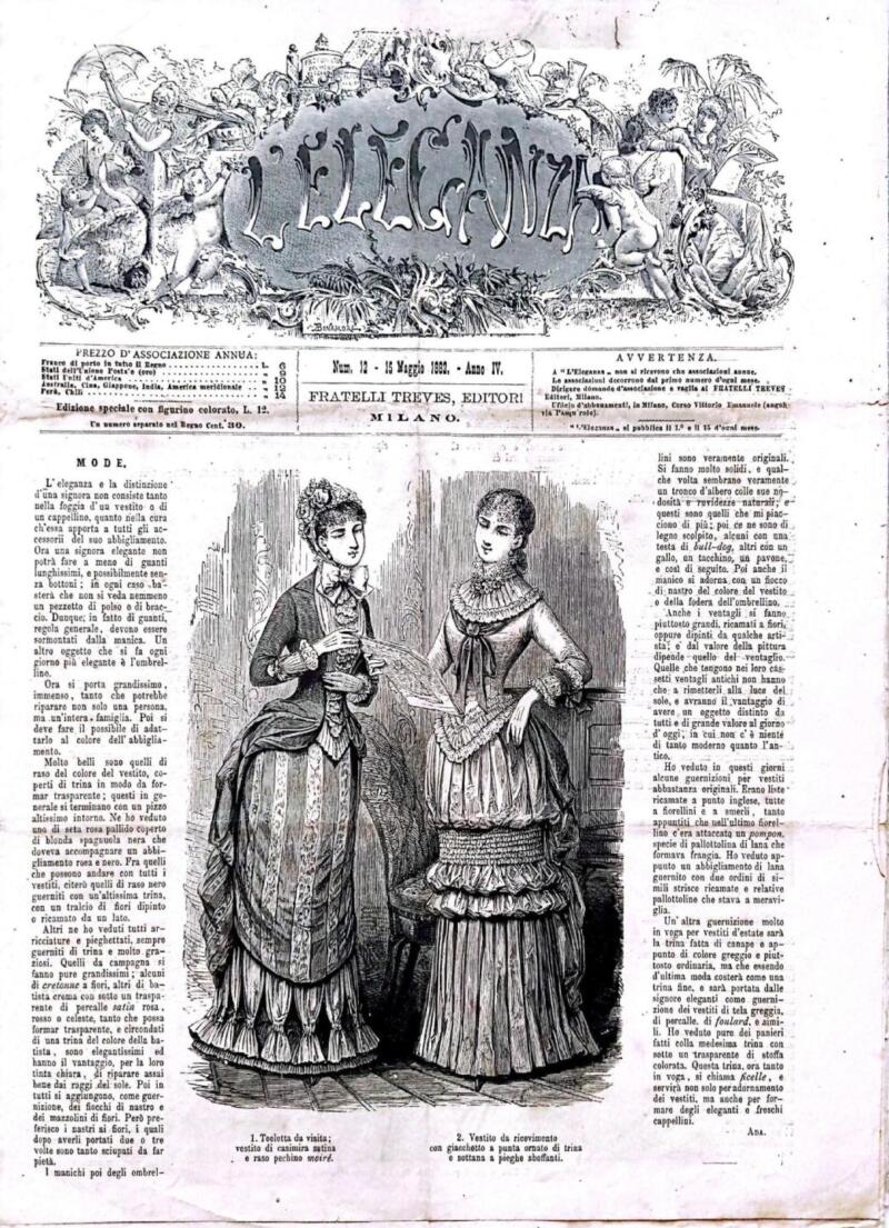 Rivista L'Eleganza n. 12 del 15 maggio 1882, Anno IV