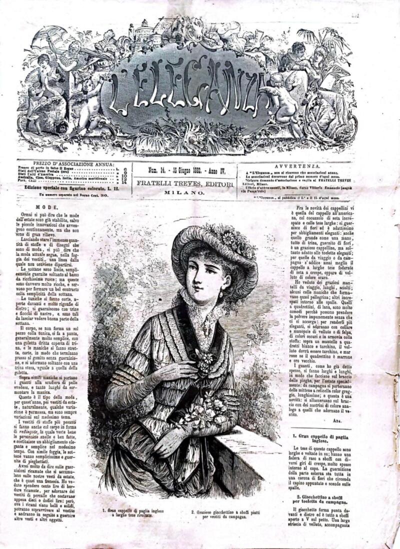 Rivista L'Eleganza n. 14 del 15 giugno 1882, Anno IV