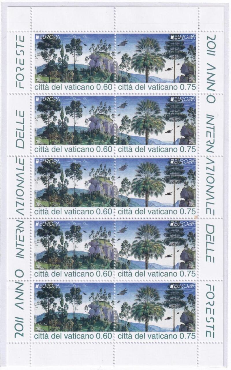 Foglietto Vaticano, Anno 2011, Europa. Le foreste (BF n. 68)