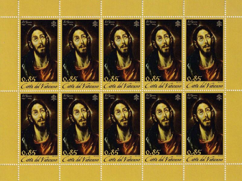 Minifoglio Vaticano, Anno 2014, Quarto centenario della morte di El Greco (MF n. 1679)