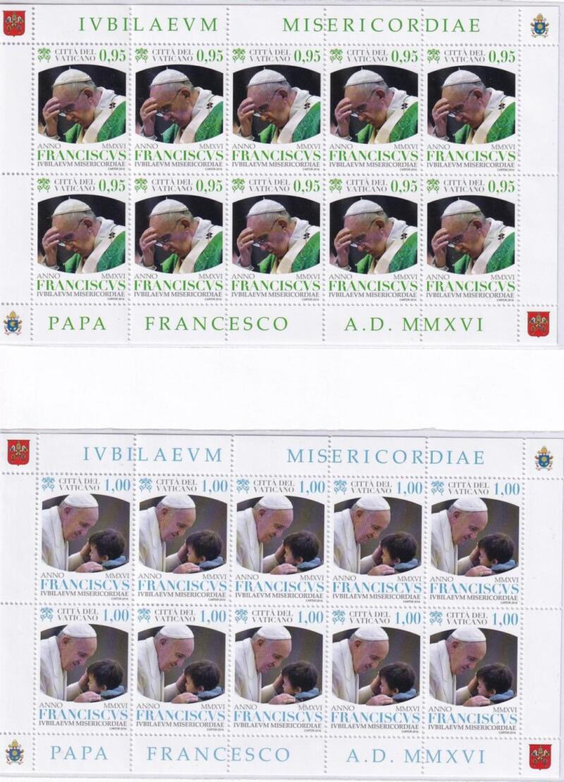 Minifogli Vaticano, Anno 2016, Papa Francesco. Anno IV. Ritratti (MF n. 1729-1732)
