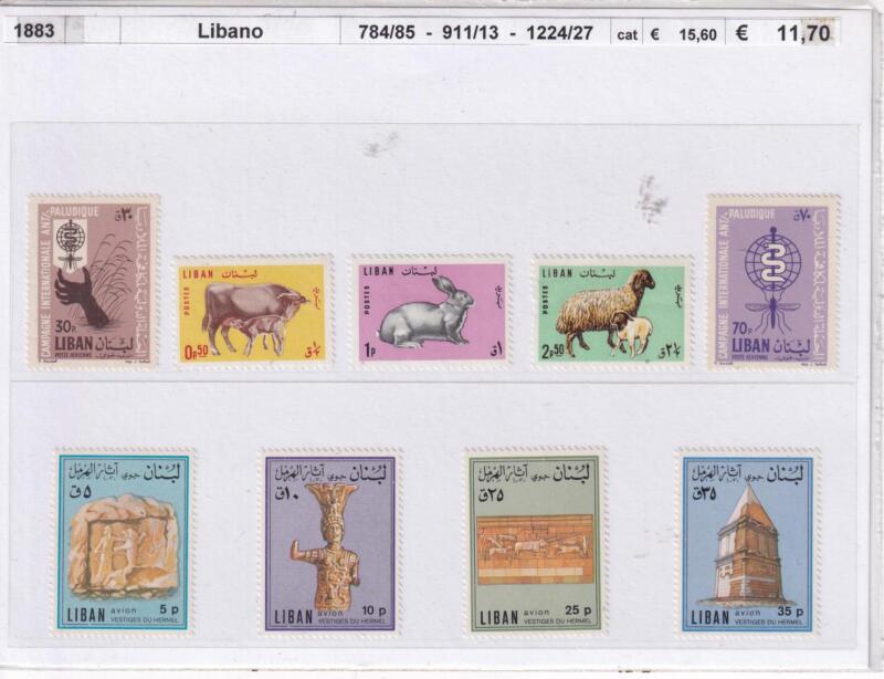 Francobolli Libano, Varie emissioni (cat. n. 784-785, n. 911-913, n. 1224-1227)