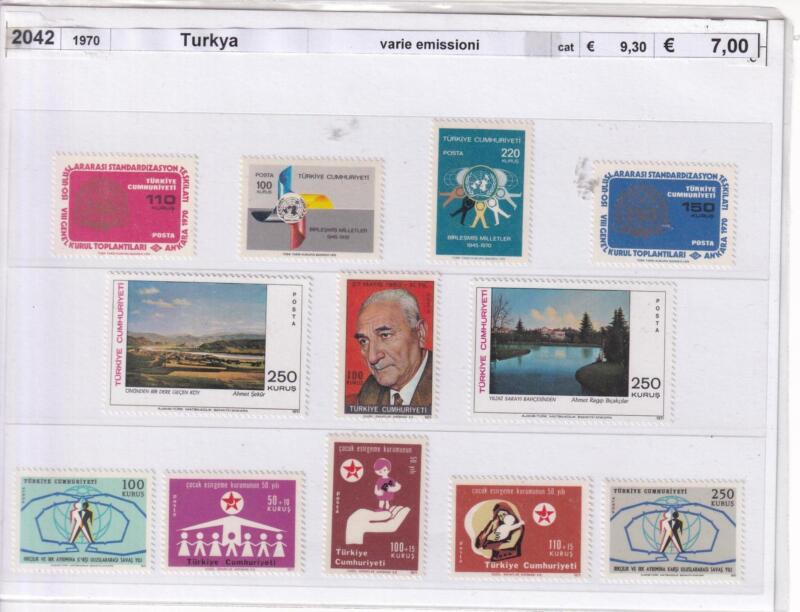 Francobolli Turchia, Anno 1970, Varie Emissioni