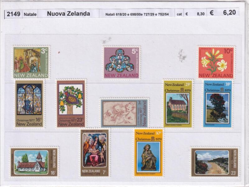 Francobolli Nuova Zelanda celebrativi del Natale, Anni 1974-1977-1978-1979