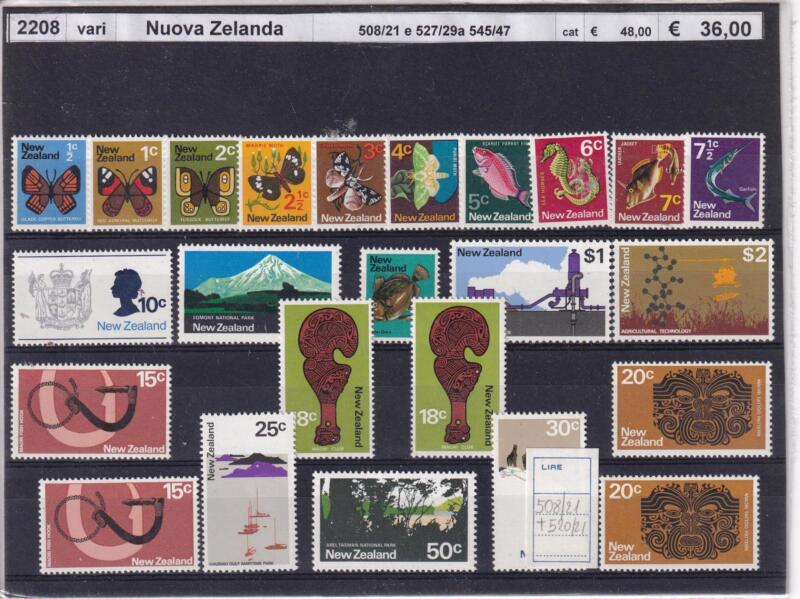 Francobolli Nuova Zelanda, Varie emissioni (cat. n. 508-521, n. 527-529, n. 545-547)