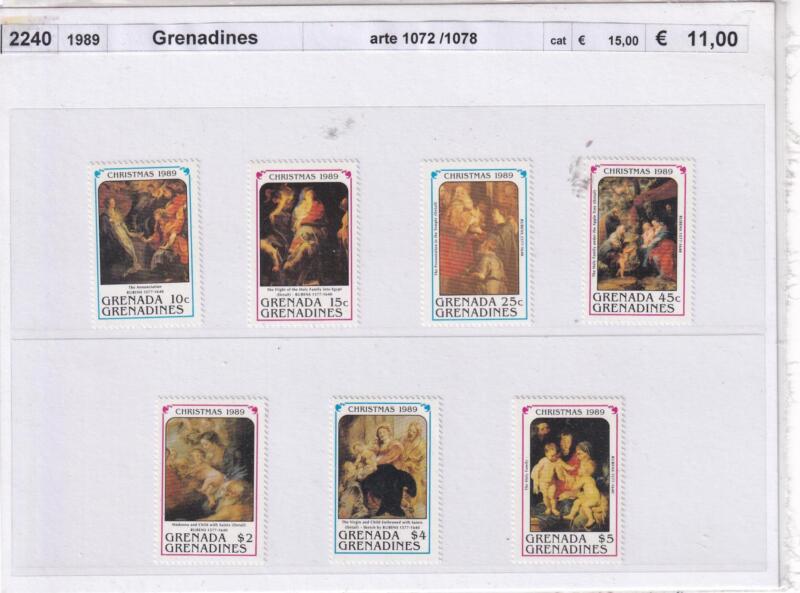 Francobolli Grenada e Grenadines, Anno 1989, Natale 1989 (cat. n. 1072-1078)