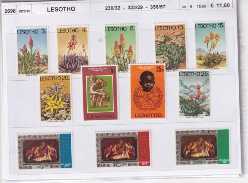 Francobolli Lesotho, Anni 1972-1978, Varie emissioni (cat. n. 230-232, n. 323-329, n. 356-357)